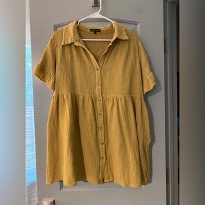 Wishlist Apparel Mustard Button Up Mini Dress